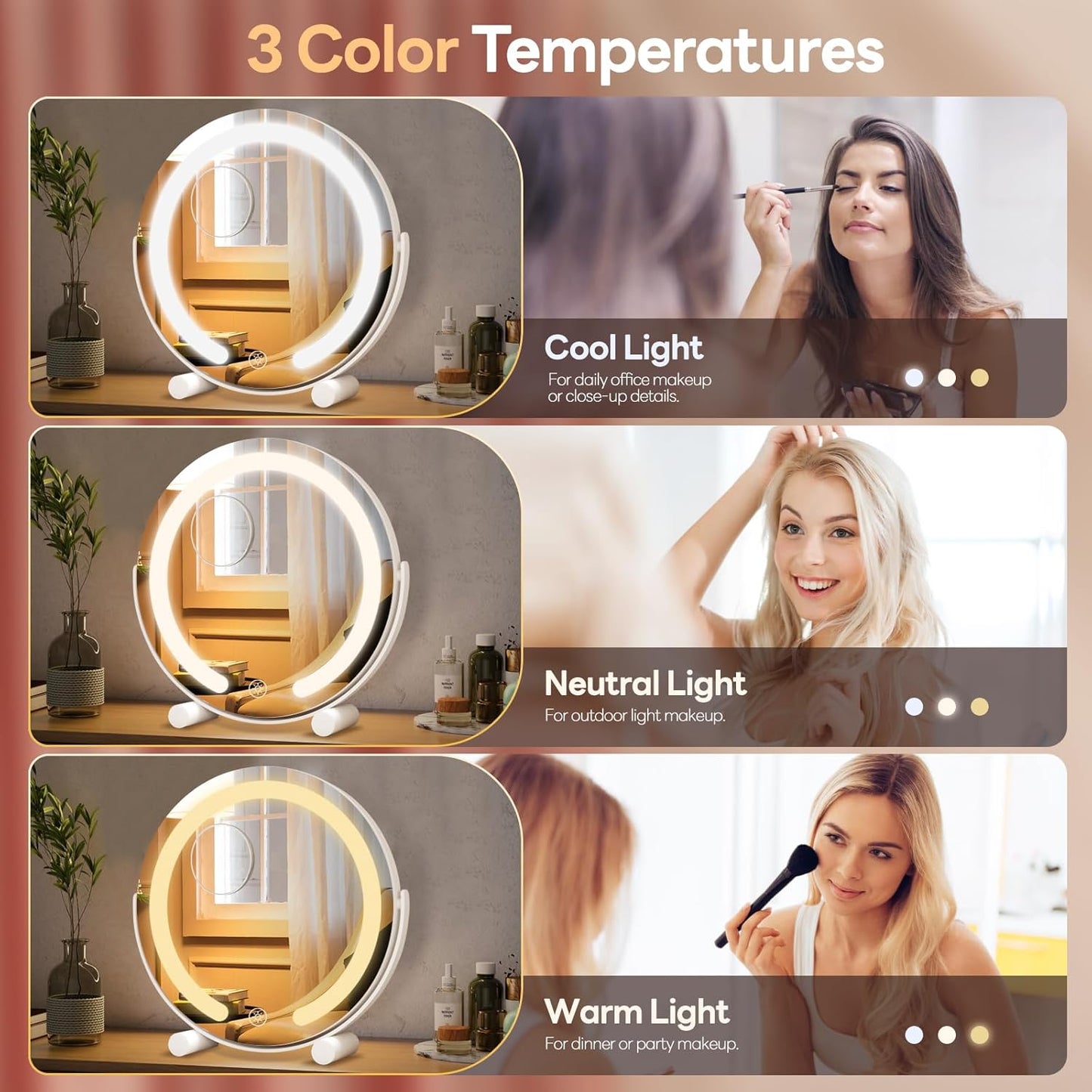 LuxeLoom 12" LED Vanity Mirror