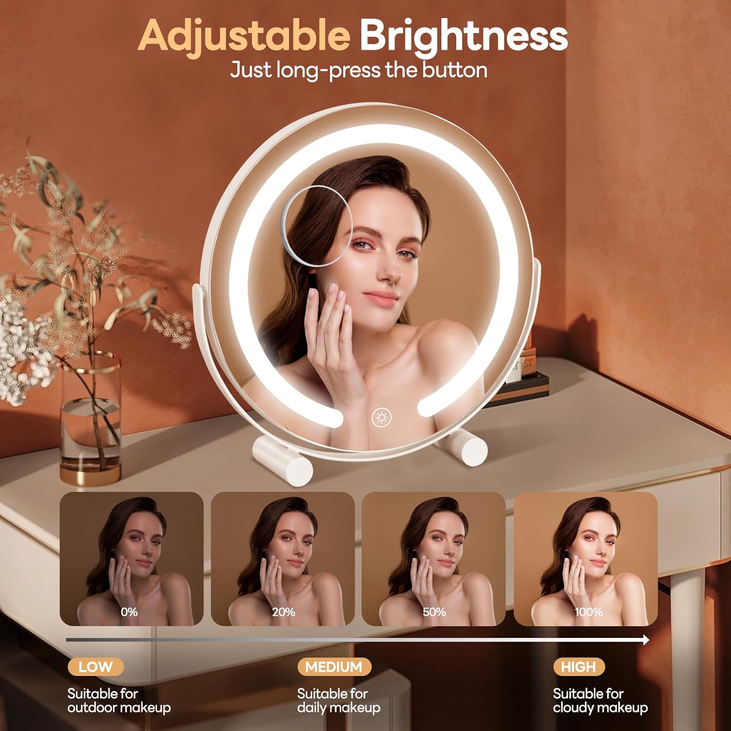 LuxeLoom 12" LED Vanity Mirror