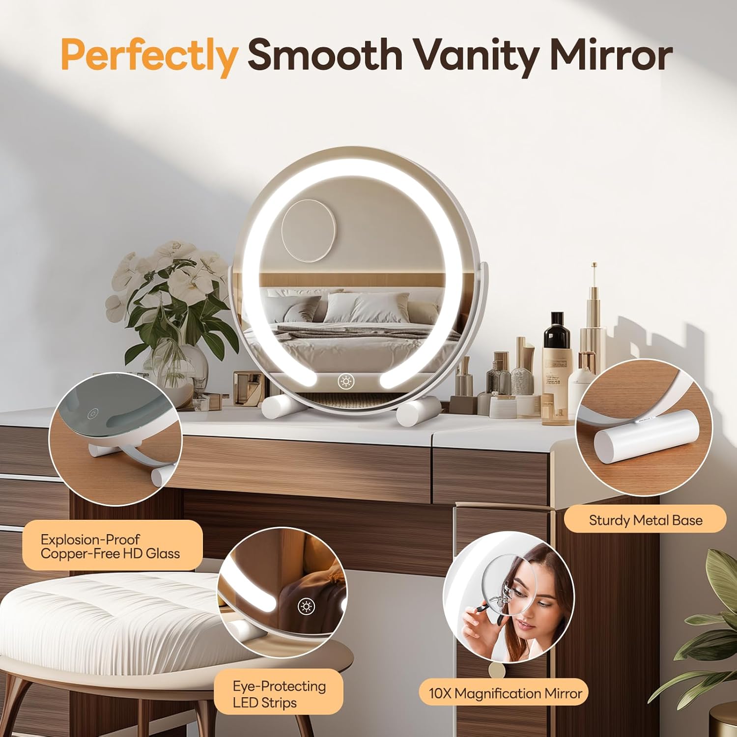 LuxeLoom 12" LED Vanity Mirror