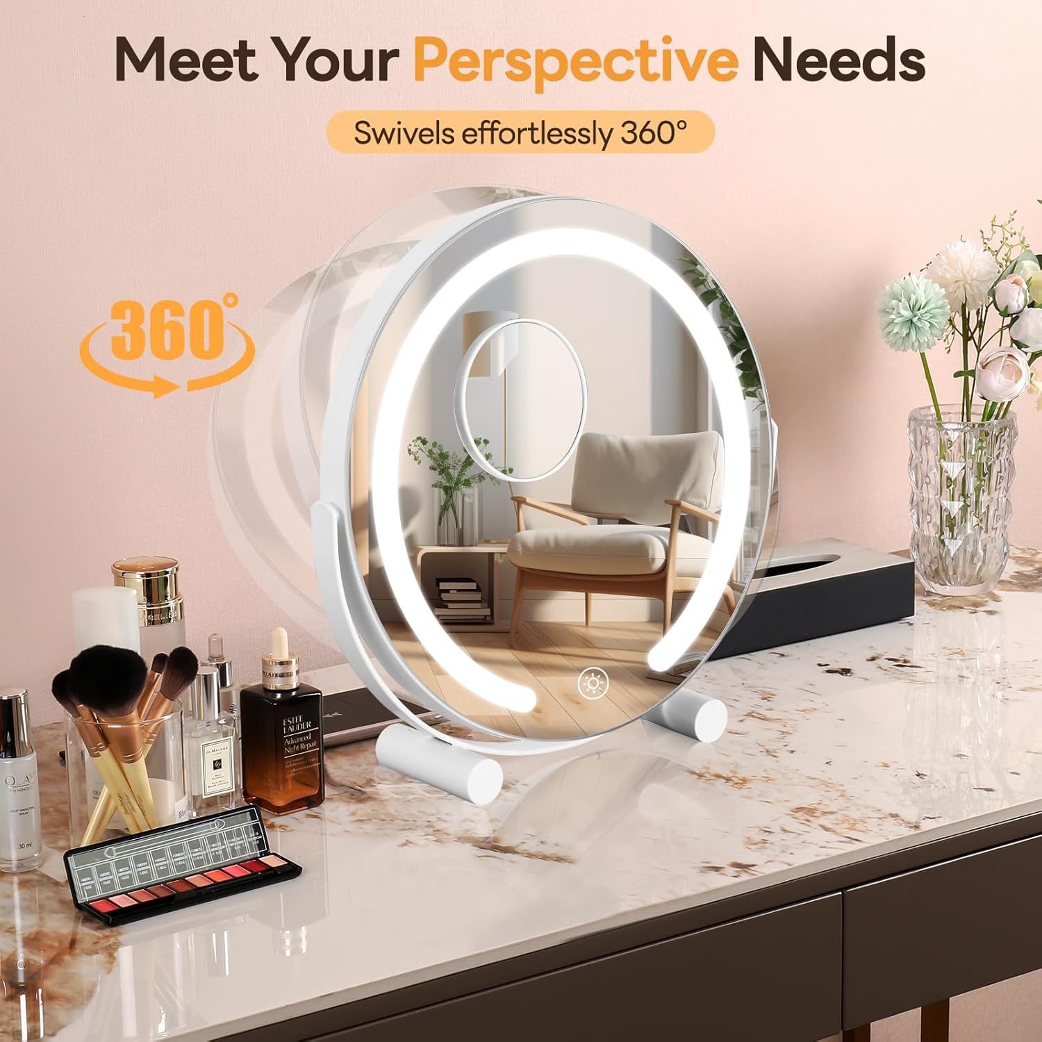 LuxeLoom 12" LED Vanity Mirror