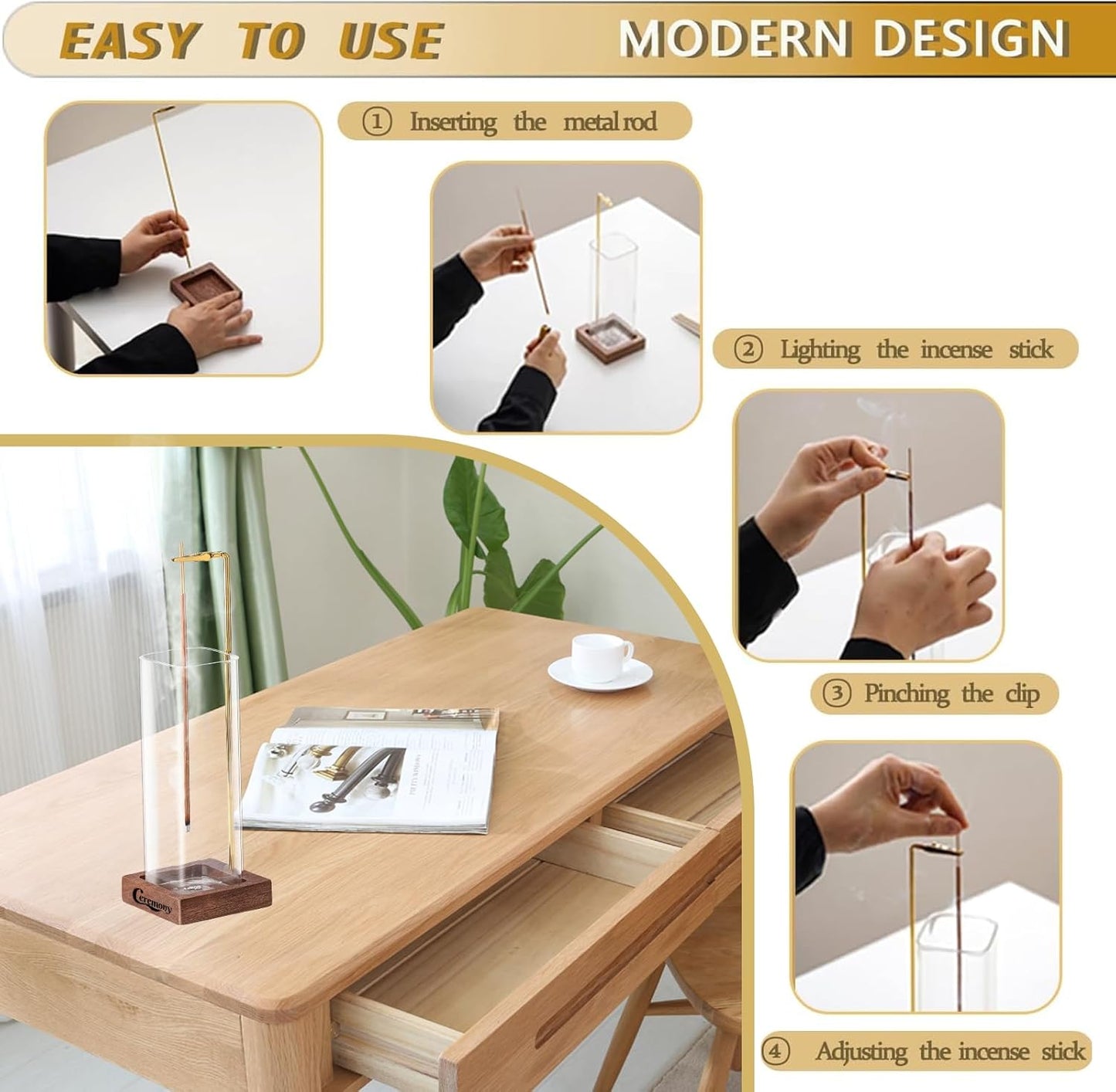 Calmiya Wooden Incense Cradle